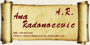 Ana Radonoćević vizit kartica